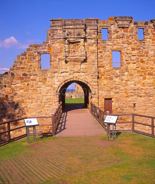 The Entrance To St Andrews Castle 1549 Situated On The Rugged Coastline Adjacent To The Town St Andrews Fife