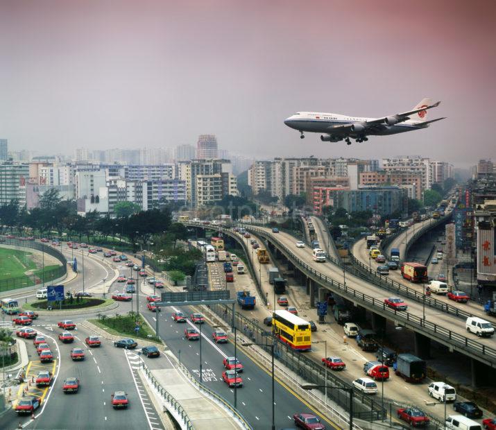 AIR CHINA 747 ON SHORT FINALS TO KAI TAK