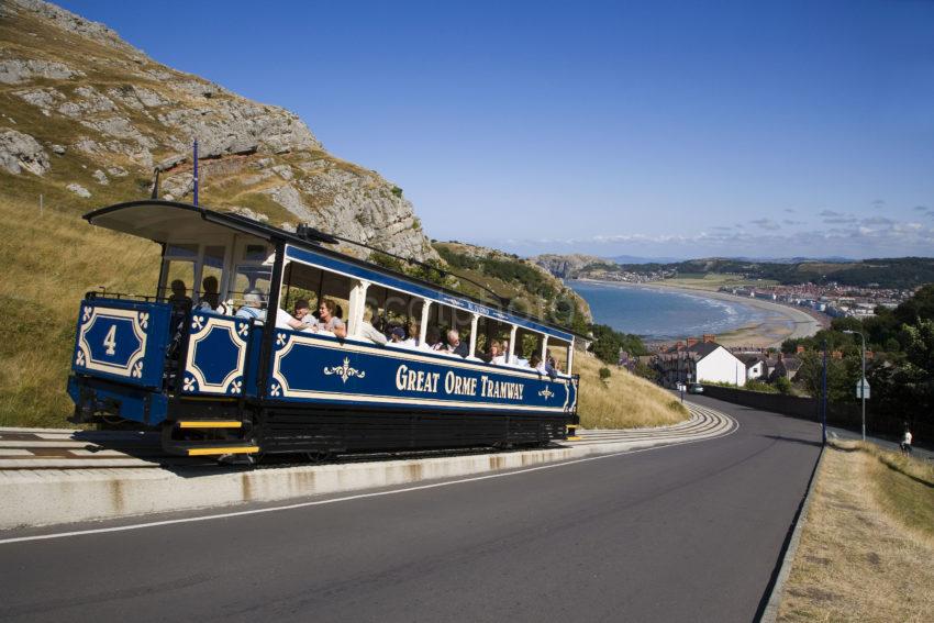 Tram Decends Great Orme To Town