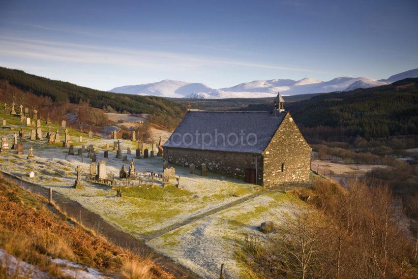 Wide Shot Of Church On The Hill Glen Spean