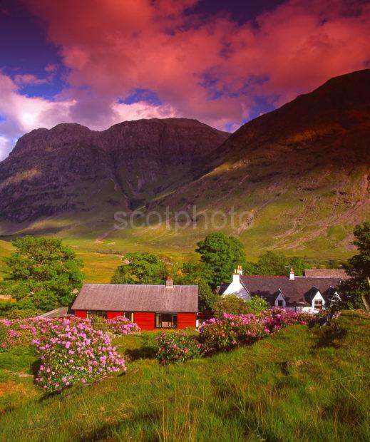 Spectacular Summer View From The Pass Of Glencoe Looking Towards The Two Sisters Of Glencoe West Highlands