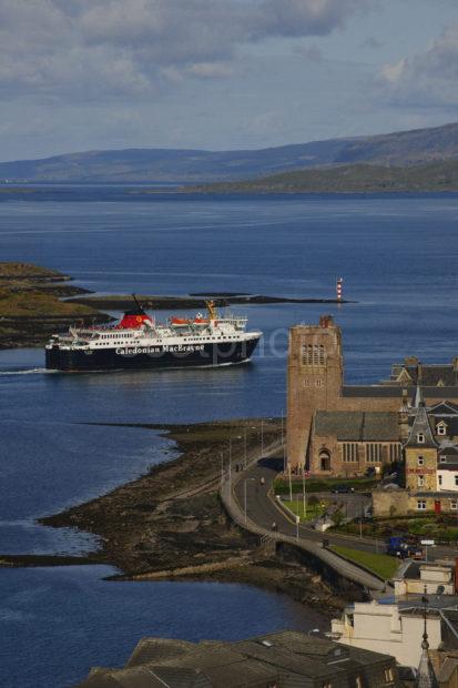 Mull Ferry Passes Oban Cathedral