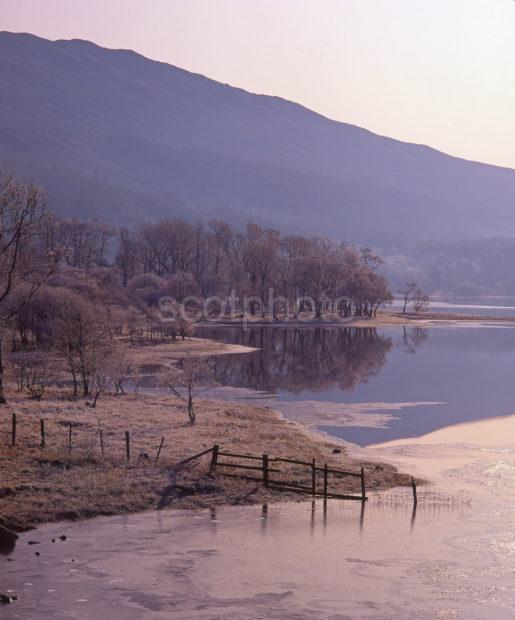 Peaceful Winter Scene From The Shore Of Loch Lubnaig Perthshire