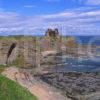 View From The Cliffs Towards Tantallon Castle East Lothian Scotland