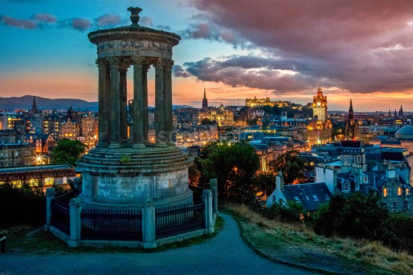 EDINBURGH AT DUSK FROM CALTON HILL