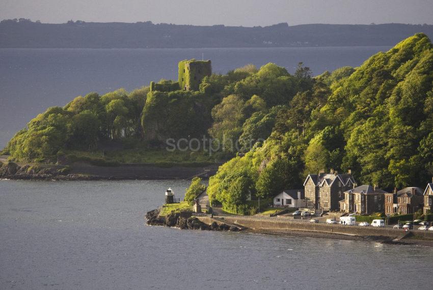 Dramatic Light Over Dunollie Castle Oban With Lismore In Distamce