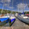 DSC 2404 YACHTS BERTHED ON THE FORTH AND CLYDE CANAL IN BOWLOING BASIN GLASGOW