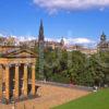 Art Gallery And Princes Street Gardens Towards Scott Monument Edinburgh