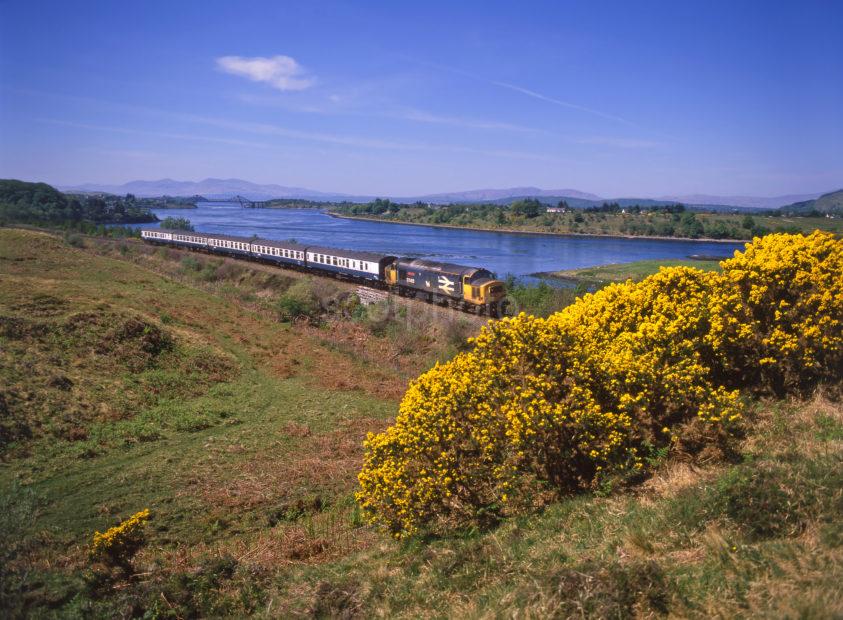 Class 37 412 Oban Glasgow Train Passes Connel And Loch Etive Argyll