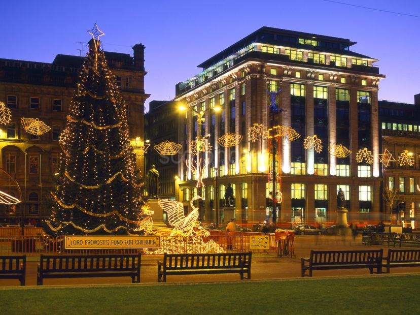 George Square At Christmas City Of Glasgow