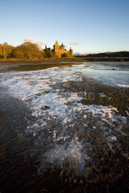 I5D9977 Evening Light Frozen Shore Of Loch Awe To Kilchurn Castle