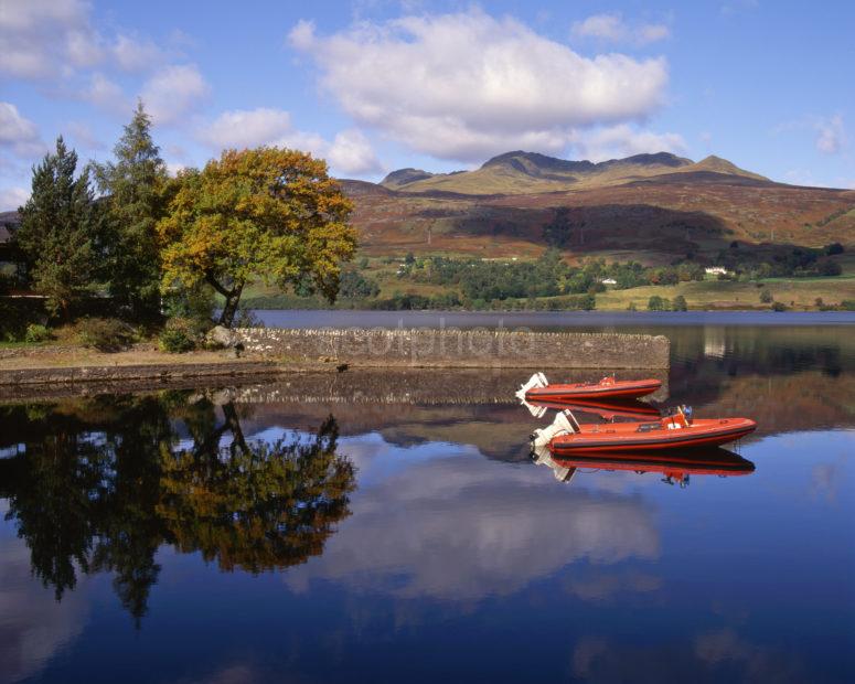 Ben Lawers Autumn Reflections In Loch Tay From Firbush Outdoor Centre Perthshire