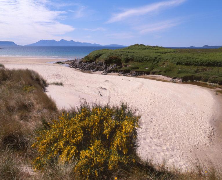 Islands Of Eigg And Rhum From Camusdarroch Beach Nr Morar NW Highlands Without Person