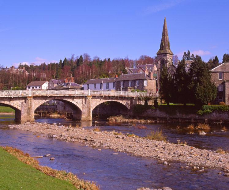 Langholm From The RIver Esk A Small Town Only 8 Miles From The English Border Dumfries Shire Borders