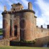 Caerlaverock Triangular Moated Castle 13th Cent On Solway Firth