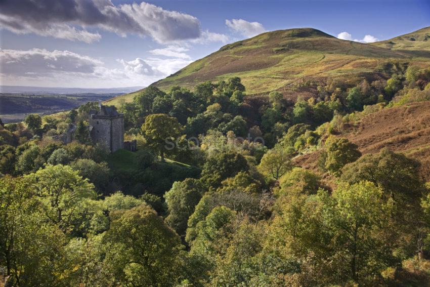 0I5D1726 General View Of Castle Campbell Early Autumn Nr Dollar