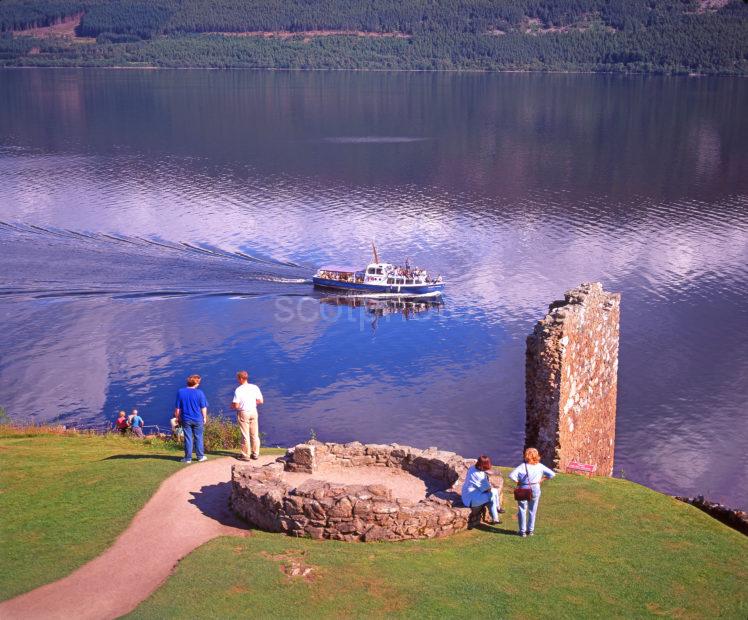 Beautiful Summer Scene Amongst The Ruins Of Urquhart Castle Loch Ness Highlands