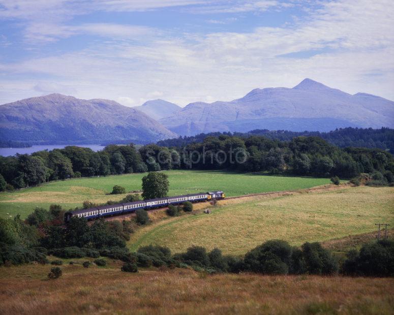 Untitled 127 Class 37 With The Oban To Glasgow Train On Loch Etive With Ben Cruachan