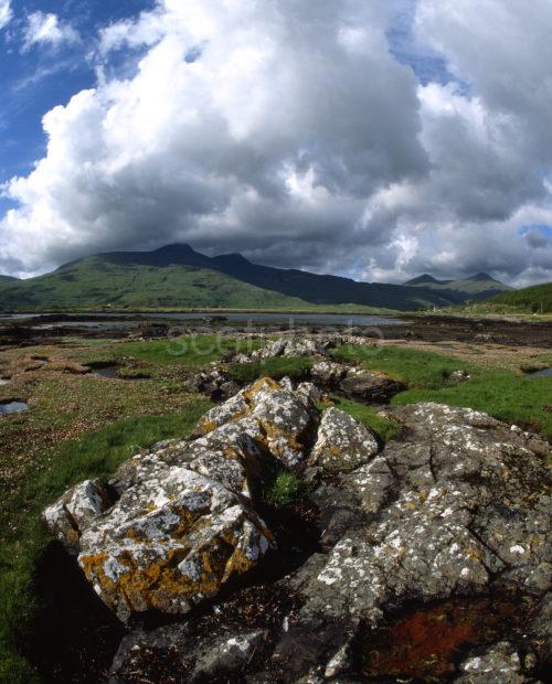 Dramatic View Towards Ben More From Loch Scridain Island Of Mull