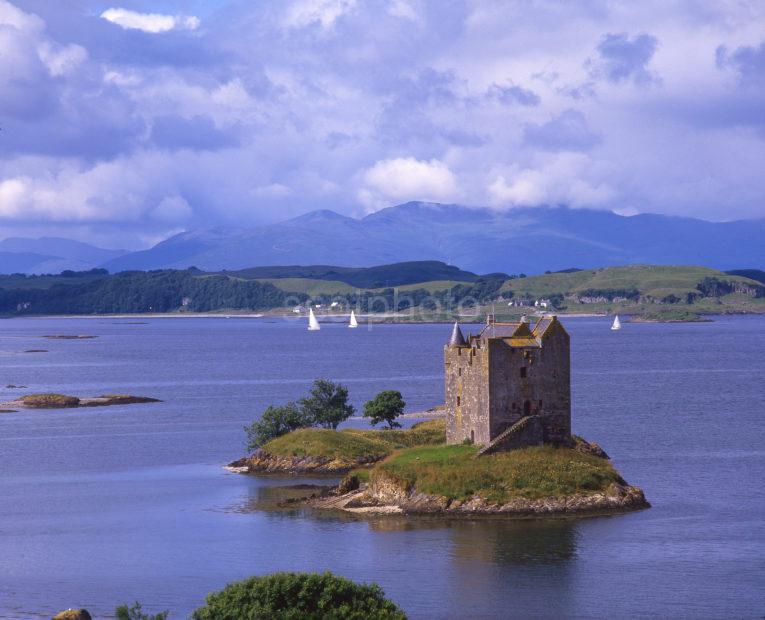 View Towards Castle Stalker And The Hills Of Mull Appin Argyll