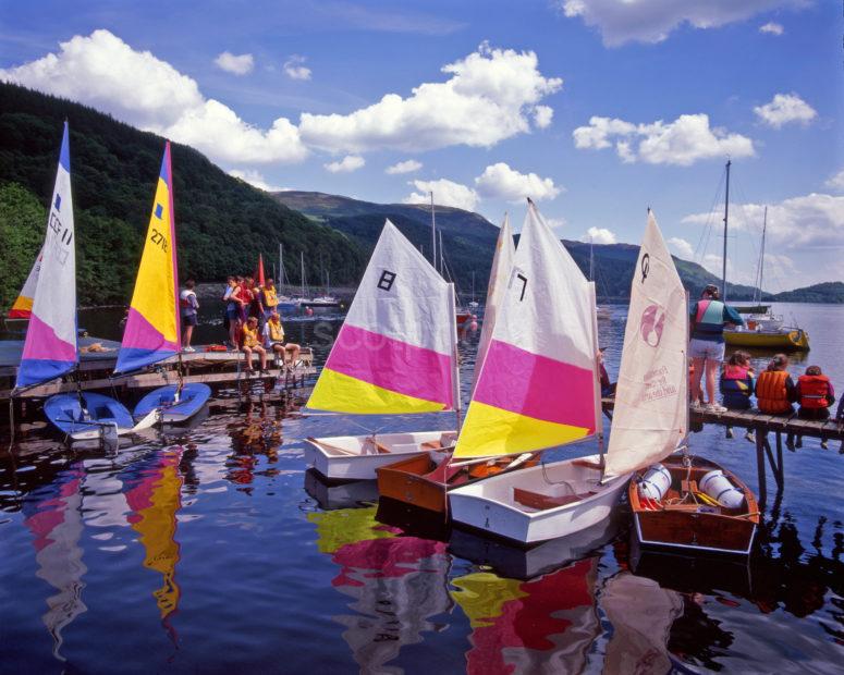 Colourful Sails On The Shore Of Loch Earn In Perthshire