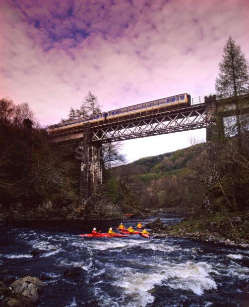 Sprinter Crosses River Awe At Cruanachy Oban Glasgow Line