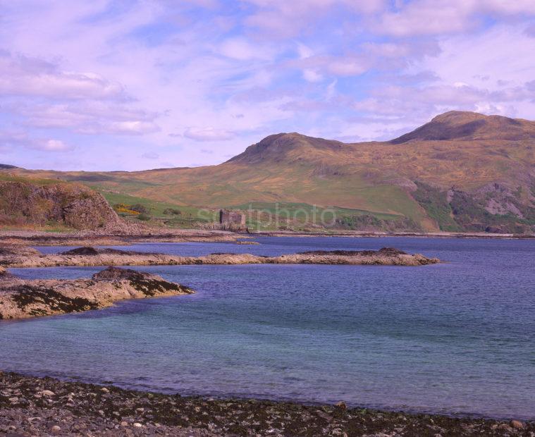 Looking Across Kilchoan Bay Towards Mingary Castle Ardnamurchan West Scotland