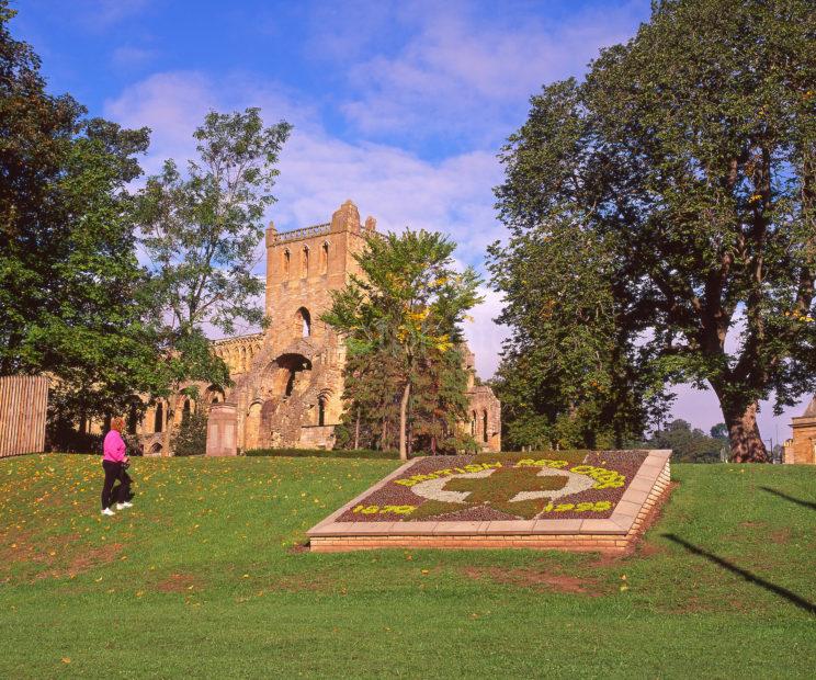 View Looking Towards Jedburgh Abbey From The Gardens To The East Jedburgh Scottish Borders