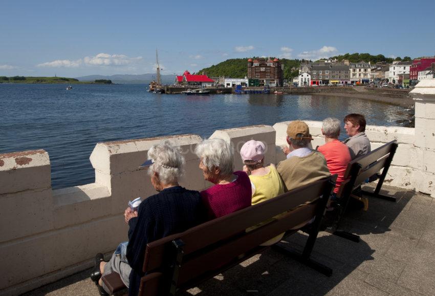 Tourists On Esplanade In Oban