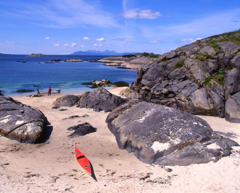 White Beaches At Ardtoe With Eigg And Rum Ardnamurchan