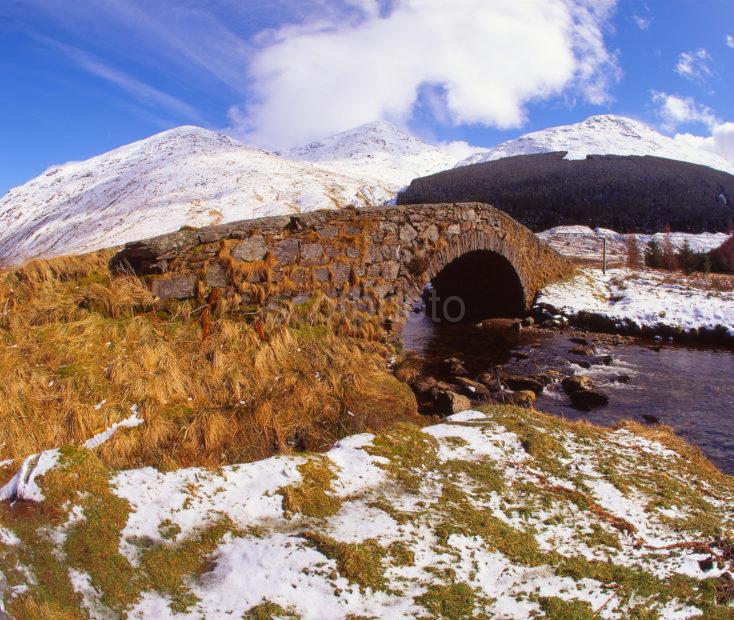 The Old Stone Humpback Bridge In Picturesque Glen Kinglas Near Cairndow South East Of Loch Fyne Argyll