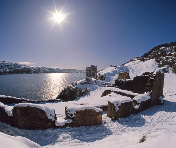 Urquhart Castle Snow Loch Ness