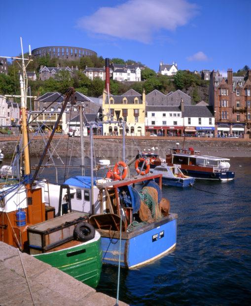 Oban Town Centre And Tower From The North Pier 1990s