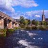 The Old Bridge And The Weir On The River Leven In Dumbarton A Busy Town On The Firth Of Clyde Scotland