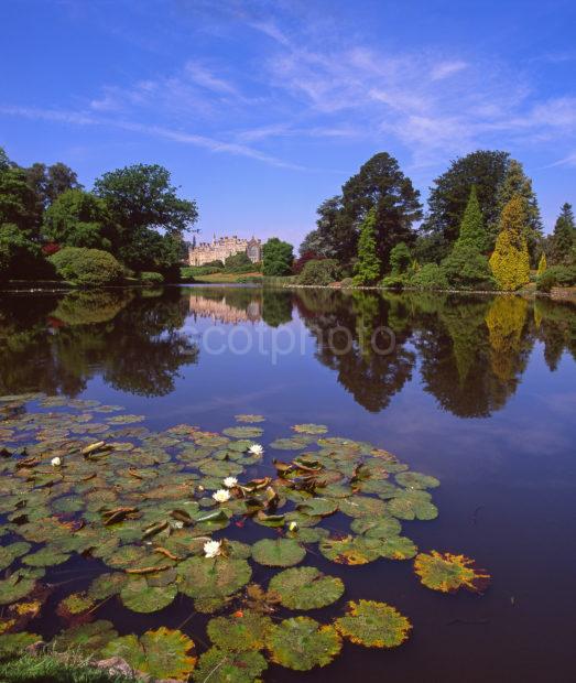 Magnificent View From One Of Five Lakes In The 100 Acre 18th Century Sheffield Park Garden Towards Sheffield Park House East Sussex