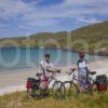 I5D9594 Cyclists Matt And Claudia On The Island Of Vatersay Outer Hebrides