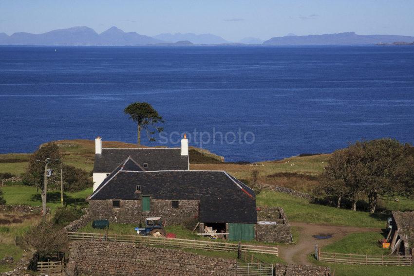 Isles Of Eigg Rum And Skye From N Coast Of Mull