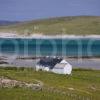 Whitewashed Croft With Green Water North Barra