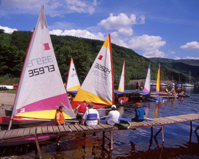 Colourful Yachts On Loch Earn In Perthshire