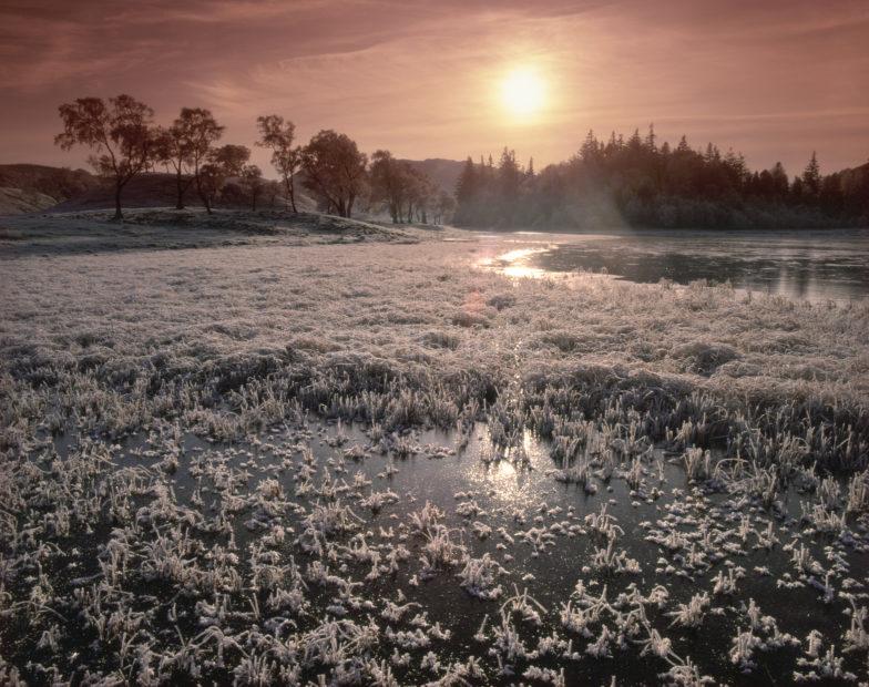 Icy And Frosty Lochan Near Newtonmore Lochan Nan Ovie