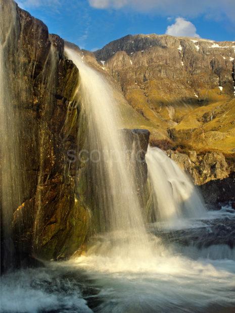 Dramatic Waterfalls In The Pass Of Glencoe