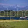 Dawn Picture Of The MV Finlaggan West Loch Tarbert With Jura In View