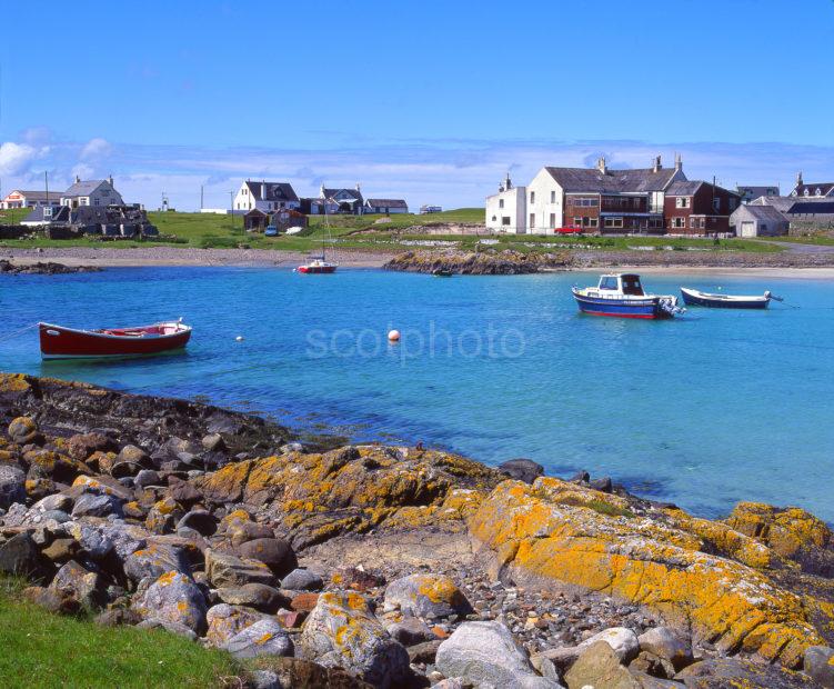 Lovely Summer View Across Scarinish Harbour On The Beautiful Island Of Tiree Inner Hebrides