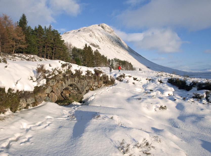 WINTER IN GLENCOE WITH BEINN A CHRULAISTE