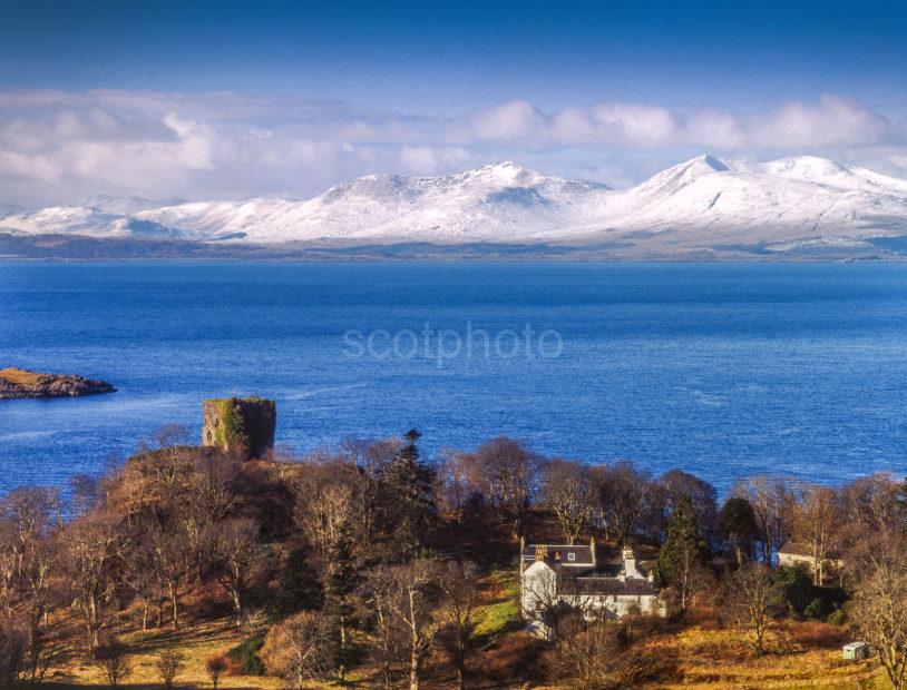 Winter From Dunollie Castle Near Oban Argyll