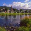 Summer View Across The River Tweed In Lovely Peebles Scottish Borders