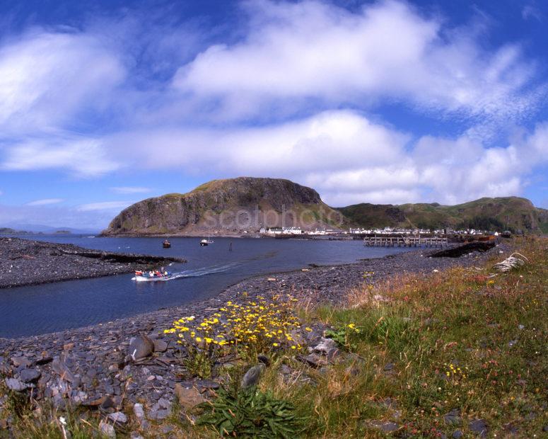 Ferry Arrives At Easdale Island From Ellenabeich On The Mainland Argyll