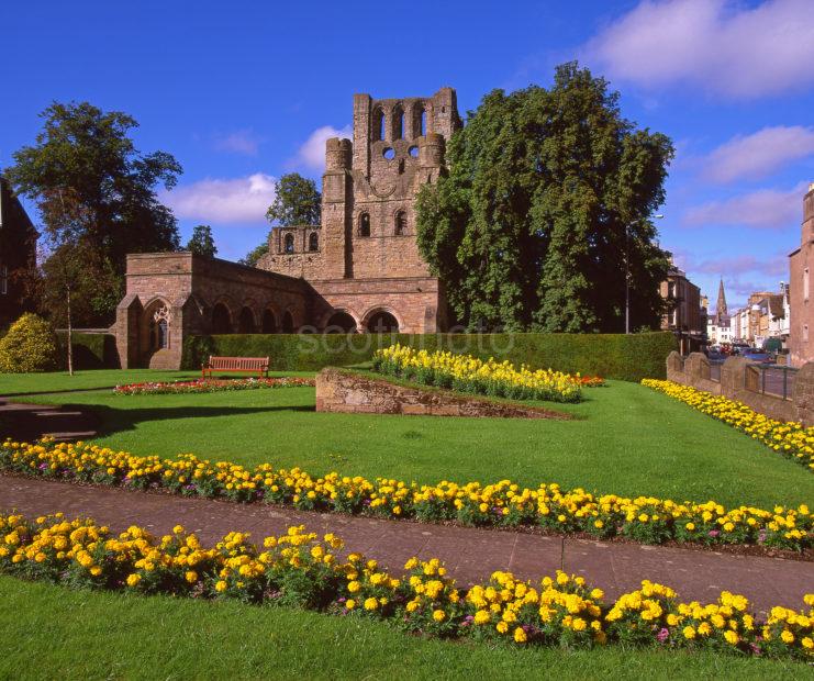 Kelso Abbey From Gardens Scottish Borders Landscape