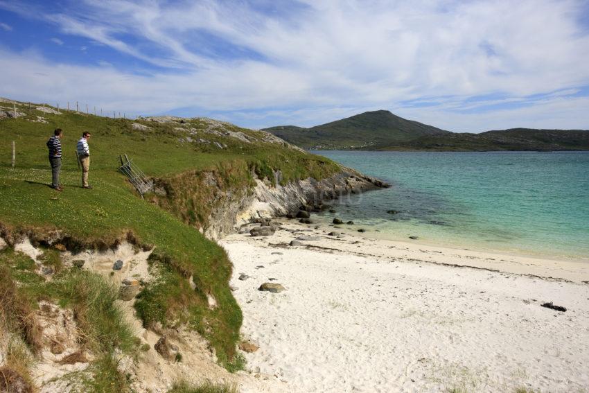 Beach On Vatersay With Castlebay In Distance