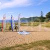 Wind Surfers Prepare Thier Sails On Tralee Beach Benderloch Argyll